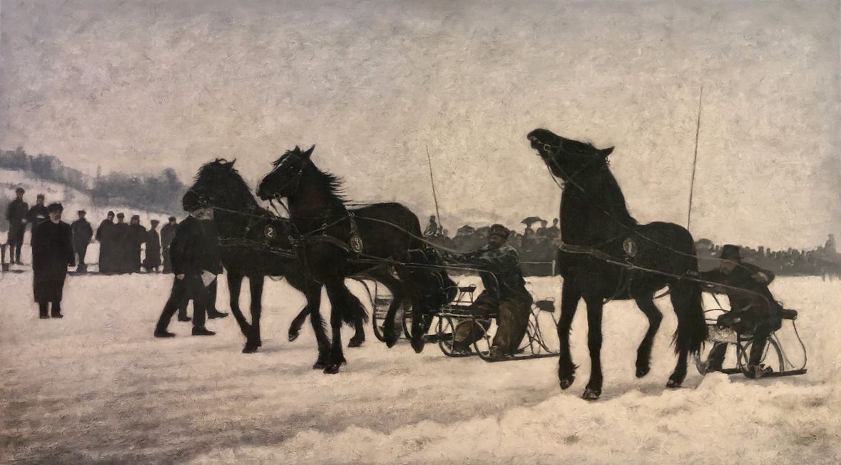 1900 - På isen i Frognerkilen, Kristiania 