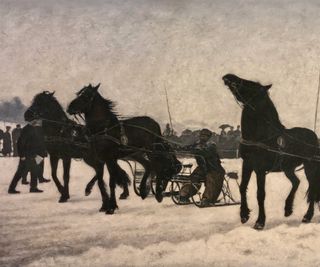 1900 - På isen i Frognerkilen, Kristiania. 